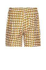 HARAGO Loose Weave Thread Texture Shorts in Multi, view 2, click to view large image.