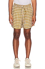 HARAGO Loose Weave Thread Texture Shorts in Multi, view 3, click to view large image.