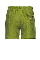 HARAGO Embroidered Shorts in Green, view 2, click to view large image.