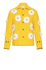 HARAGO Daisy Applique Blouson in Yellow, view 1, click to view large image.