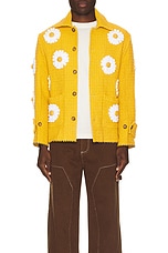 HARAGO Daisy Applique Blouson in Yellow, view 4, click to view large image.