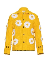 HARAGO Daisy Applique Blouson in Yellow, view 1, click to view large image.