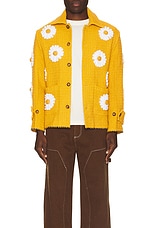 HARAGO Daisy Applique Blouson in Yellow, view 4, click to view large image.