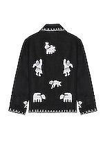 HARAGO Applique Jacket in Black, view 2, click to view large image.
