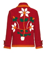 HARAGO Floral Applique Blouson in Red, view 2, click to view large image.