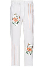 HARAGO Cross Stitch Pants in White, view 1, click to view large image.