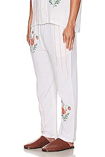 HARAGO Cross Stitch Pants in White, view 4, click to view large image.