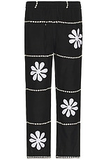 HARAGO Daisy Applique Pants in Black, view 1, click to view large image.