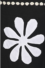 HARAGO Daisy Applique Pants in Black, view 3, click to view large image.