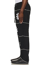 HARAGO Daisy Applique Pants in Black, view 5, click to view large image.