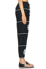 HARAGO Daisy Applique Pants in Black, view 3, click to view large image.