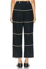 HARAGO Daisy Applique Pants in Black, view 4, click to view large image.