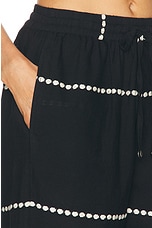 HARAGO Daisy Applique Pants in Black, view 5, click to view large image.