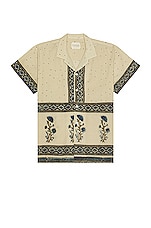 HARAGO Vintage Border Shirt in Cream, view 1, click to view large image.