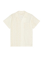 HARAGO Cut Work Embroidery Shirt in Cream, view 1, click to view large image.