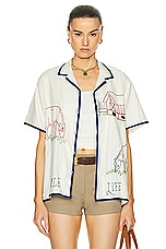 HARAGO Simple Life Short Sleeve Shirt in Off White, view 1, click to view large image.