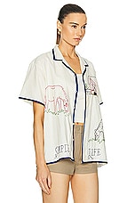 HARAGO Simple Life Short Sleeve Shirt in Off White, view 2, click to view large image.
