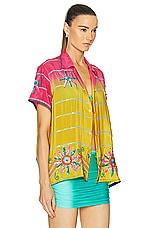 HARAGO Sequin Short Sleeve Shirt in Multi, view 2, click to view large image.