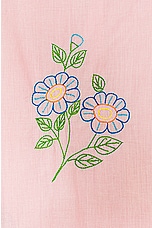 HARAGO Embroidered Short Sleeve Shirt in Pink, view 3, click to view large image.