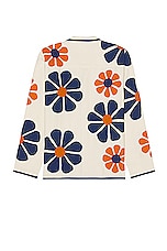HARAGO Daisy Applique Full Sleeve Shirt in Off White, view 2, click to view large image.