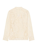 HARAGO Lace Full Sleeve Shirt in Off White, view 2, click to view large image.