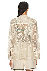 HARAGO Lace Full Sleeve Shirt in Off White, view 3, click to view large image.