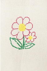 HARAGO Daisy Cross Stitched Shirt in Off white, view 4, click to view large image.