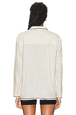HARAGO Debariya Embroidered Shirt in Off White, view 3, click to view large image.