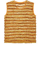 HARAGO Textured Tank Top in Mustard, view 2, click to view large image.