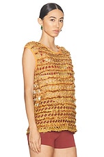 HARAGO Textured Tank Top in Mustard, view 2, click to view large image.