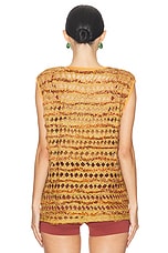 HARAGO Textured Tank Top in Mustard, view 3, click to view large image.