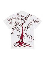 HARAGO Leaves Applique Shirt in White, view 2, click to view large image.