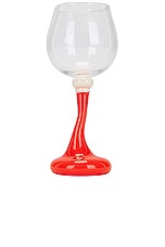 HELLE MARDAHL Bon Bon Red Wine Glass in Clear Punch, Coconut, & Grapefruit, view 1, click to view large image.