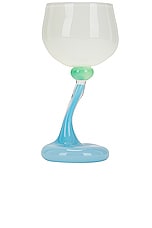 HELLE MARDAHL Bon Bon White Wine Glass in Coconut, Spearmint, & Blue Jelly, view 1, click to view large image.