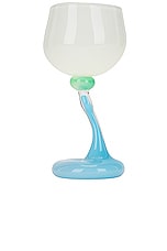 HELLE MARDAHL Bon Bon White Wine Glass in Coconut, Spearmint, & Blue Jelly, view 2, click to view large image.