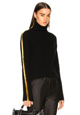 Haider Ackermann Side Band Turtleneck Sweater in Black & Gold | FWRD