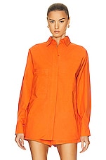 HAIGHT. Oversized Shirt in Mie Orange, view 2, click to view large image.