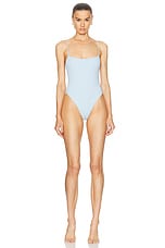 HAIGHT. Bethania One Piece Swimsuit in Celeste Blue, view 1, click to view large image.