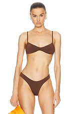 HAIGHT. Adjustable Monica Bikini Top in Brauna Brown, view 1, click to view large image.