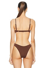 HAIGHT. Adjustable Monica Bikini Top in Brauna Brown, view 3, click to view large image.