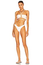 HAIGHT. Crepe Leila Bikini Bottom in Off White, view 4, click to view large image.