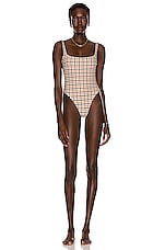HAIGHT. Thidu Swimsuit in Plaid Poule, view 1, click to view large image.