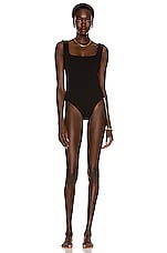 HAIGHT. Crepe Brigitte Swimsuit in Black, view 1, click to view large image.