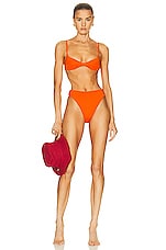 HAIGHT. Monica Bikini Top in Mie Orange, view 4, click to view large image.