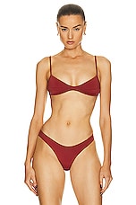 HAIGHT. Monica Bikini Top in Bordeaux, view 1, click to view large image.
