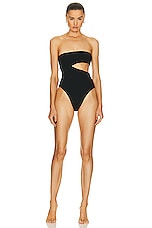 HAIGHT. Crepe Renata Swimsuit in Black, view 1, click to view large image.