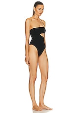 HAIGHT. Crepe Renata Swimsuit in Black, view 2, click to view large image.