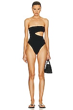 HAIGHT. Crepe Renata Swimsuit in Black, view 5, click to view large image.