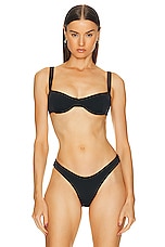 HAIGHT. X Tina Kunakey Adjustable Gaia Bikini Top in Black, view 1, click to view large image.