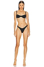 HAIGHT. X Tina Kunakey Adjustable Gaia Bikini Top in Black, view 4, click to view large image.